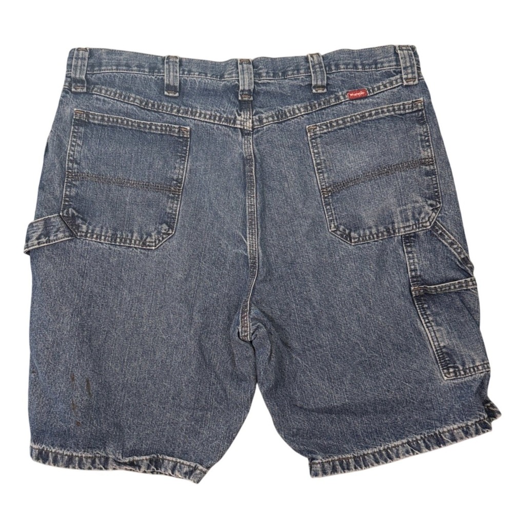 Wrangler Carpenter Denim Shorts Mens Relaxed Fit 38 Blue Cotton Work 90s